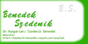 benedek szedenik business card